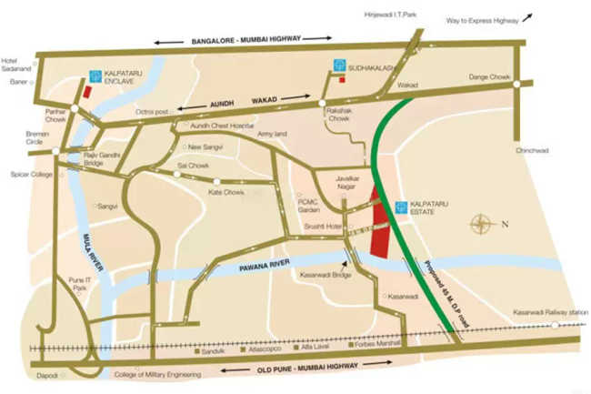 Kalpataru Estate Pimpri Chinchwad - Location Map