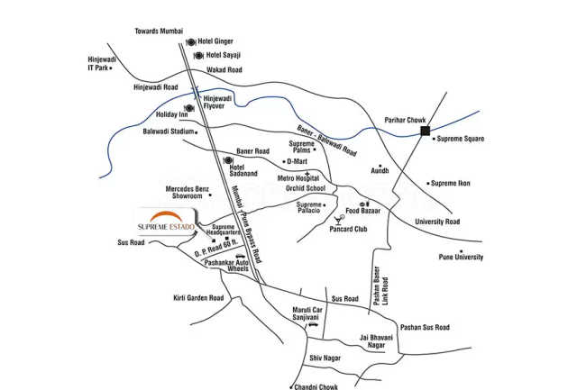 Supreme Estado Baner - Location Map