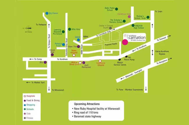 Sobha Carnation Kondhwa - Location Map