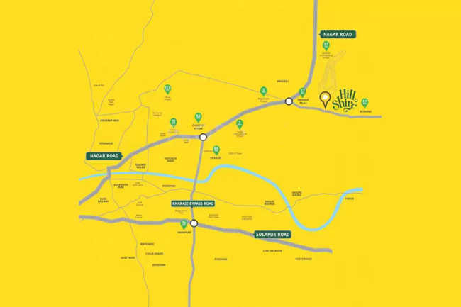 Ganga Hillshire Wagholi - Location Map