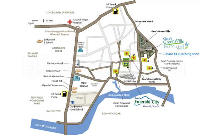 Gera Greensville Kharadi - Location Map