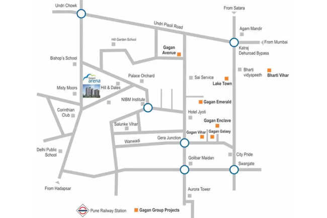 Gagan Arena Undri - Location Map
