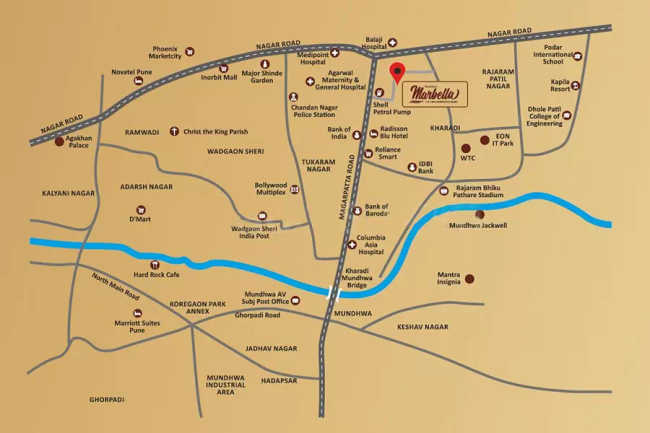 Majestique Landmarks Marbella Kharadi - Location Map