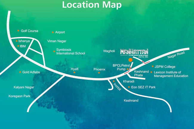Majestique Manhattan Wagholi - Location Map