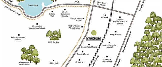 Lodha Evergreen Vikhroli - Location Map