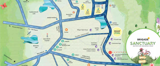 Brigade Sanctuary Narayanaghatta - Location Map