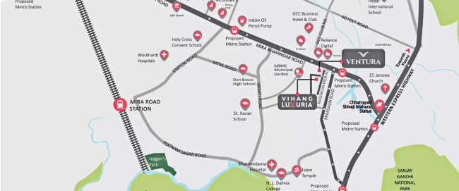 Vihang Luxuria Mira Bhayandar - Location Map