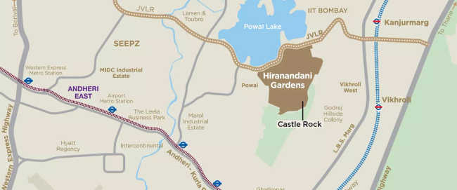 Hiranandani Castle Rock Powai - Location Map