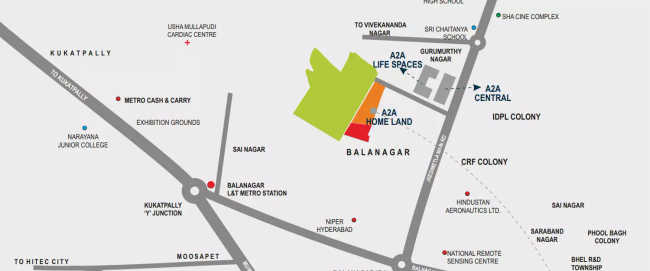A2A Homeland Balanagar - Location Map
