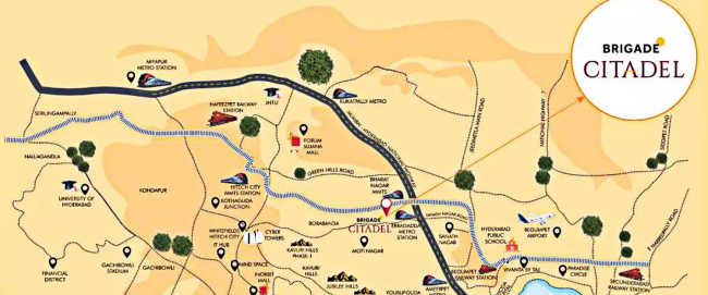 Brigade Citadel Moti Nagar - Location Map