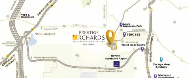 Prestige Orchards Shamshabad - Location Map