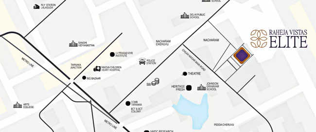 Raheja Vistas Elite Nacharam - Location Map