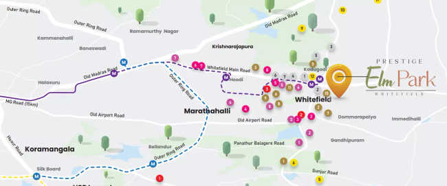 Prestige Elm Park Channasandra - Location Map