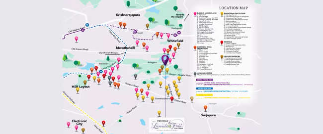 Prestige Lavender Fields Varthur - Location Map