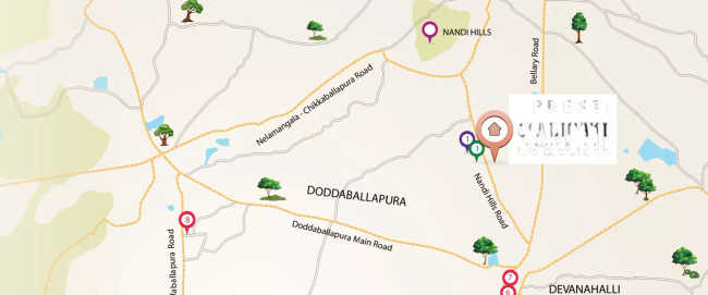 Prestige Sanctuary Nandi Hills - Location Map