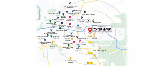 Mantra Codename Wonderland Mundhwa - Location Map
