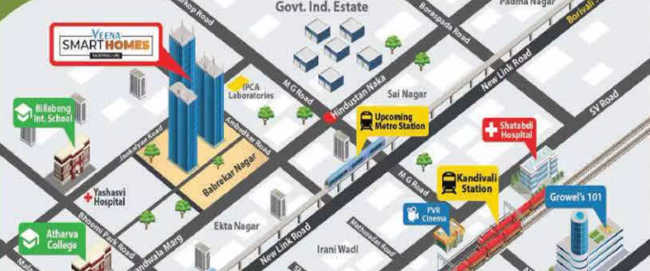 Veena Smart Homes Kandivali - Location Map