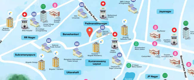 Brigade Komarla Heights Uttarahalli - Location Map