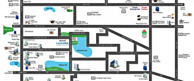 Brigade Laguna Hebbal - Location Map