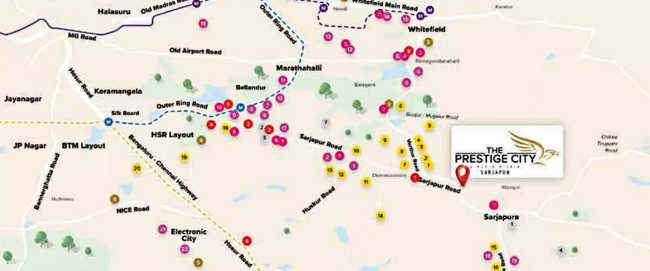 Prestige Meridian Park Sarjapura - Location Map