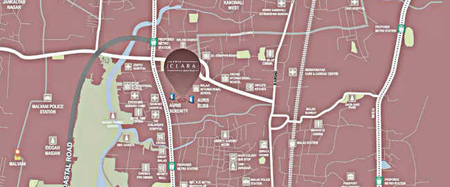 Sheth Auris Clara Malad - Location Map