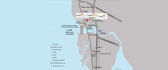 Sunteck Promenade Naigaon - Location Map