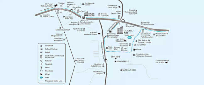 Godrej Air Whitefield - Location Map