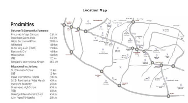 Sowparnika Flamenco Sarjapura - Location Map