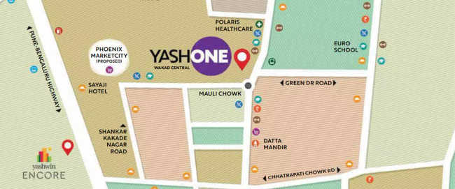 YashOne Wakad Central Wakad - Location Map