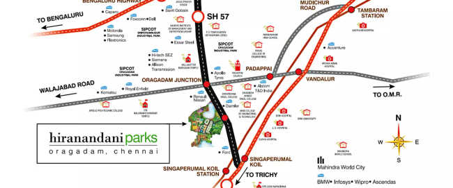 Hiranandani Parks Oragadam - Location Map