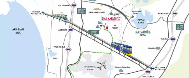 Hubtown Palm Rose Andheri - Location Map