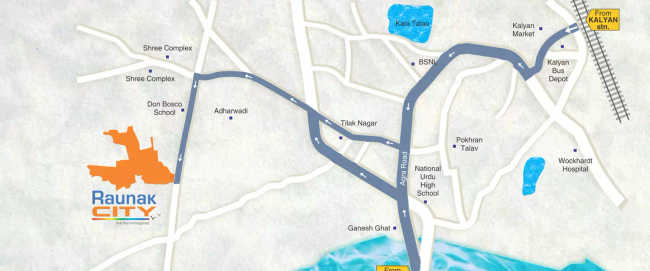Raunak City Sector 4 Kalyan - Location Map