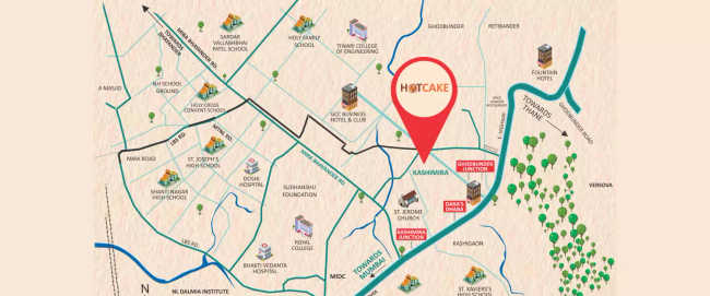 JP Codename Hot Cake Mira Bhayandar - Location Map