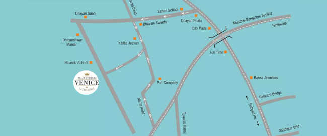 Majestique Venice Dhayari - Location Map