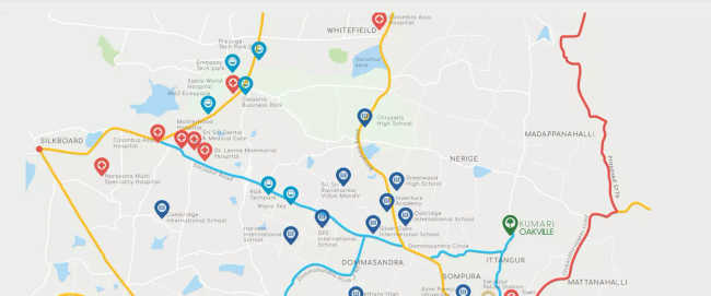 Kumari Oakville Villas Ittangur - Location Map