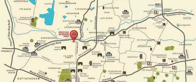Prestige Windsor Park Vanagaram - Location Map