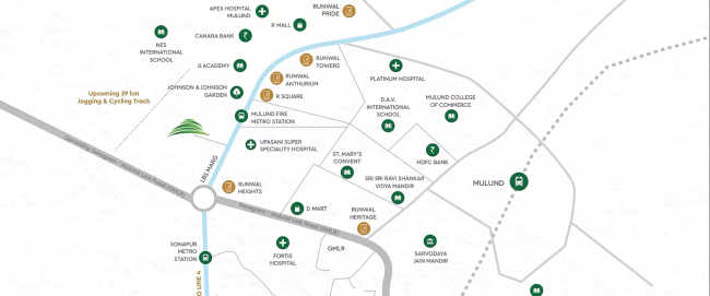 Runwal Aspen Mulund - Location Map