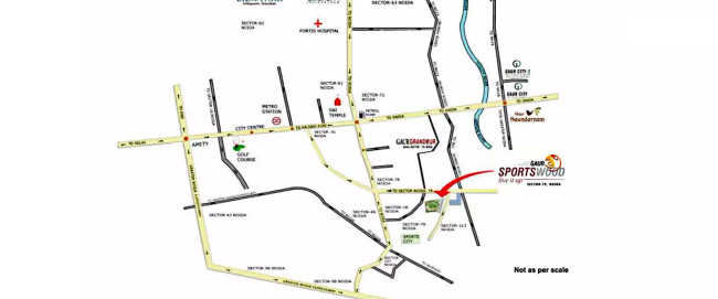 Gaur Sportswood Sector 79 - Location Map