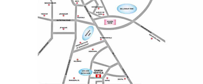 Goel Ganga Vertica Electronic City - Location Map
