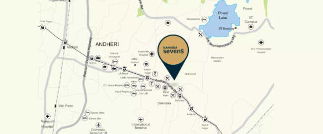 Kanakia Sevens Andheri - Location Map