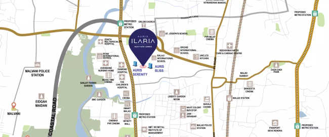 Sheth Auris Ilaria Malad - Location Map