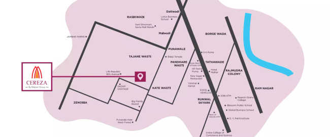 Malpani Cereza Punawale - Location Map