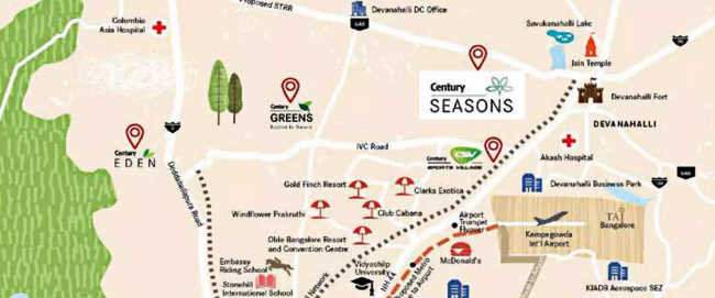 Century Seasons Devanahalli - Location Map