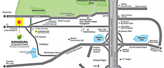 Sumadhura Sushantham Vidyaranyapura - Location Map