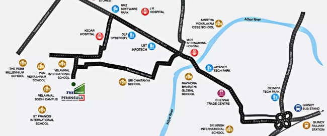 TVS Emerald Peninsula Manapakkam - Location Map