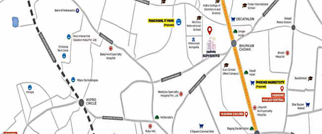 Yashwin Supernova Wakad - Location Map
