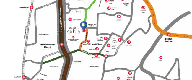 Romell Orbis Andheri - Location Map