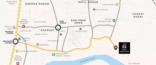 Vilas Javdekar Yashwin Orizzonte Kharadi - Location Map
