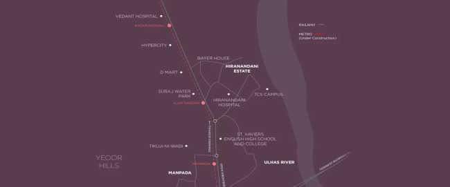 Hiranandani Chesterton Ghodbunder Road - Location Map