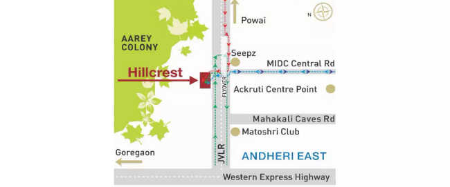 Hubtown Hillcrest Andheri - Location Map
